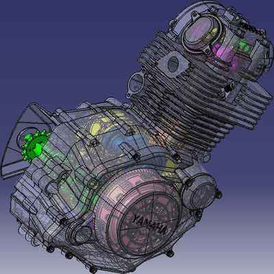 雅马哈125发动机总成三维模型Catia设计